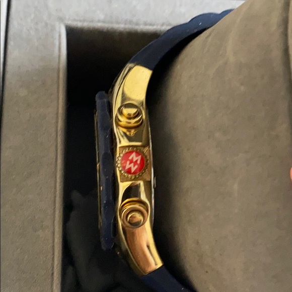 Michele jelly gold and navy watch - Picture 4 of 5